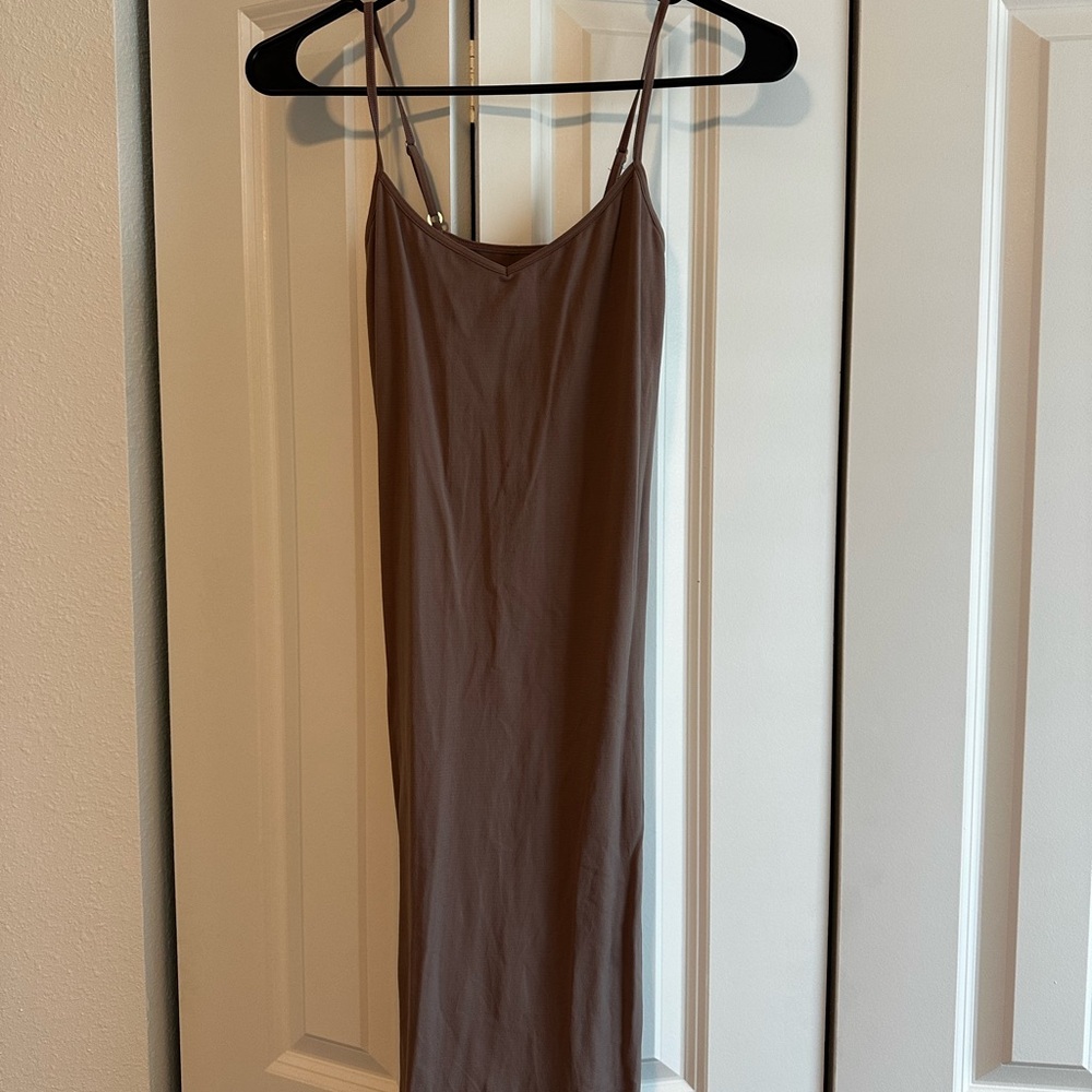 Free People Taupe Spaghetti Strap Dress